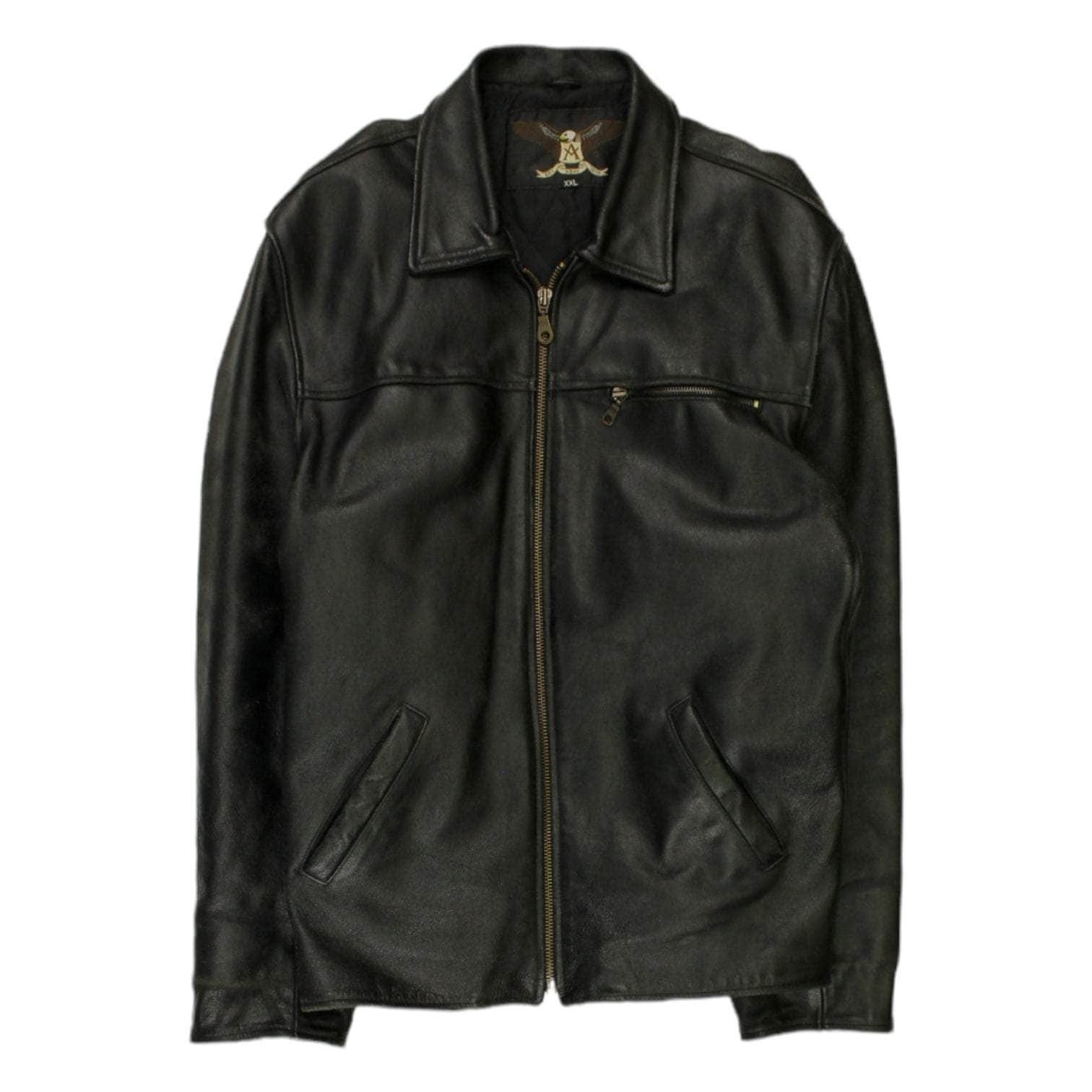 Vintage Ashy Black Leather Jacket