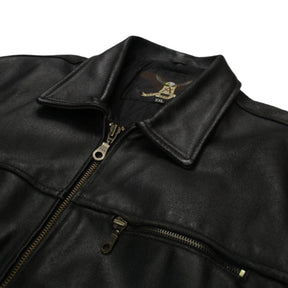 Vintage Ashy Black Leather Jacket