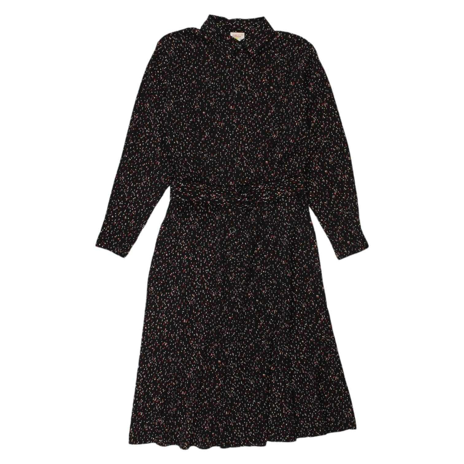 St Michael Black Belted Shirt Dress