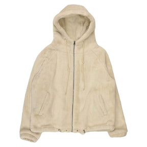 Faux Fur Cream Hooded Jacket