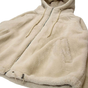 Faux Fur Cream Hooded Jacket