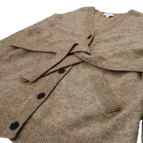 & Other Stories Brown Mohair Mix Belted Cardigan