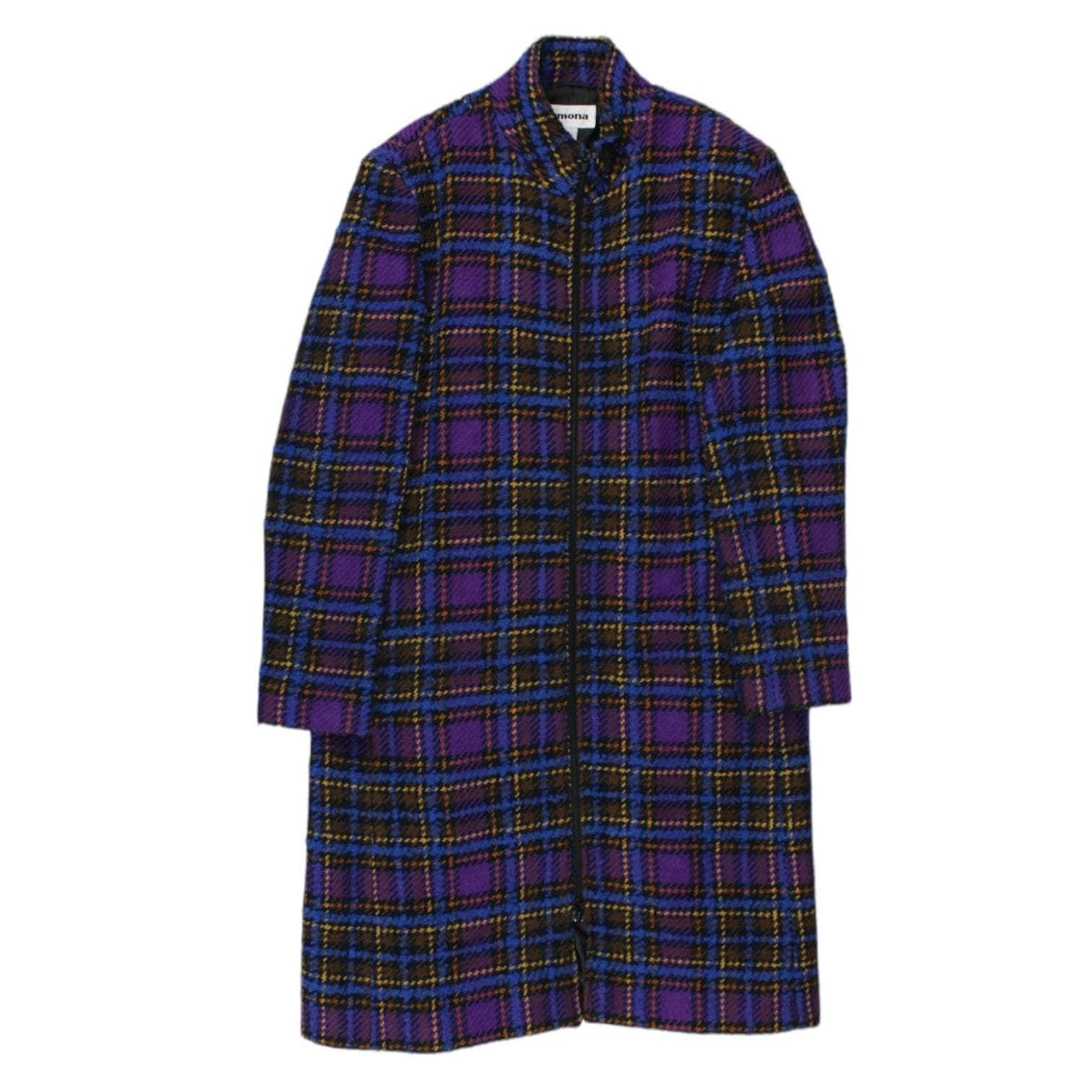 Simona Purple Blue Tartan Coat