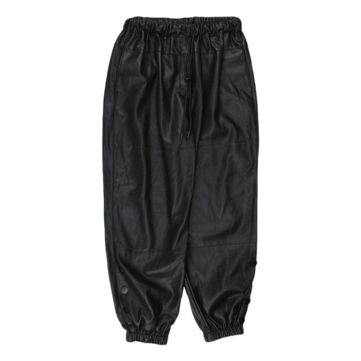 Topshop Black Leather Jogging Bottoms