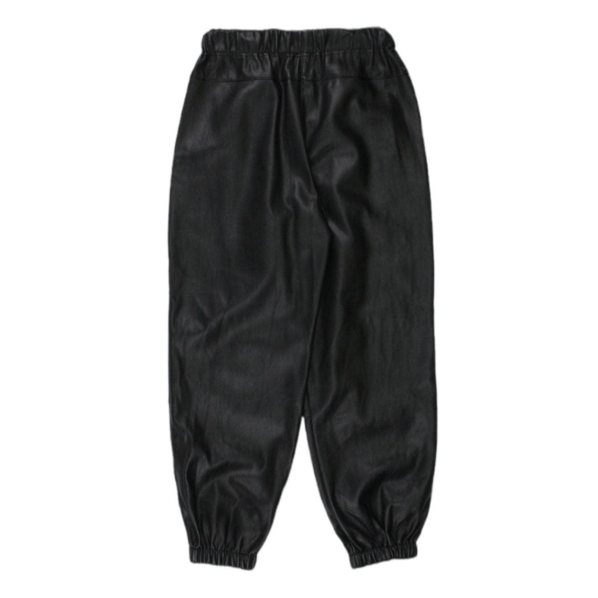 Topshop Black Leather Jogging Bottoms