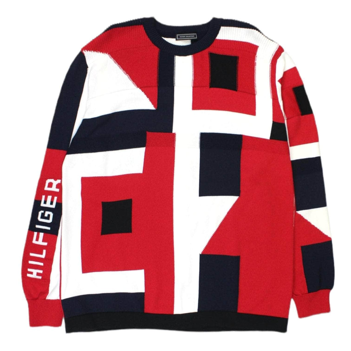 Tommy Hilfiger Red Geometric Pattern Jumper