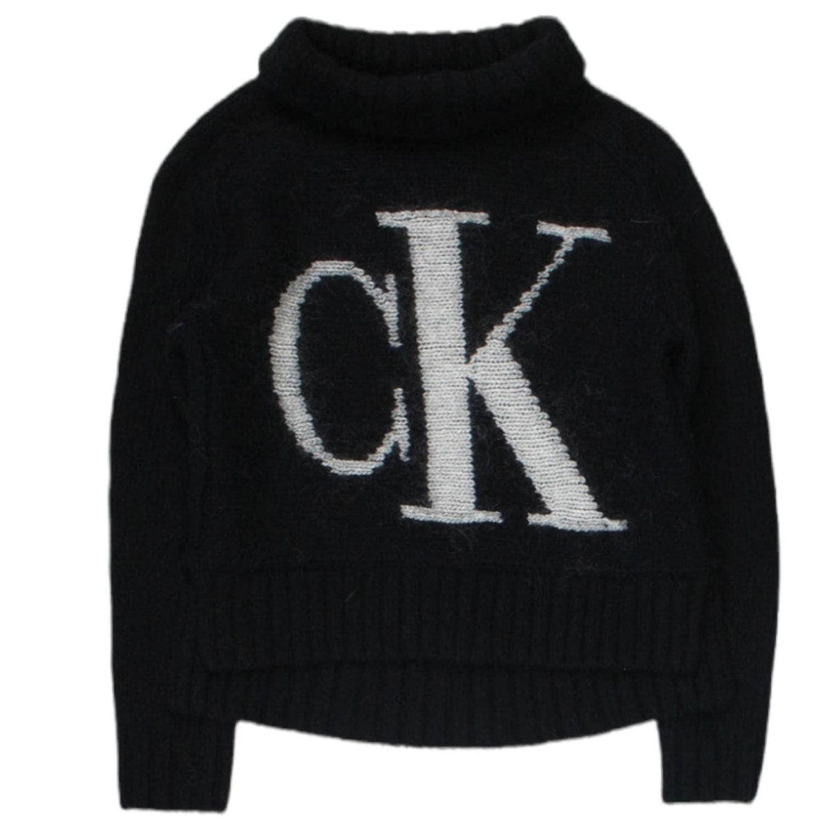 Calvin Klein Black Chunky Cropped Jumper