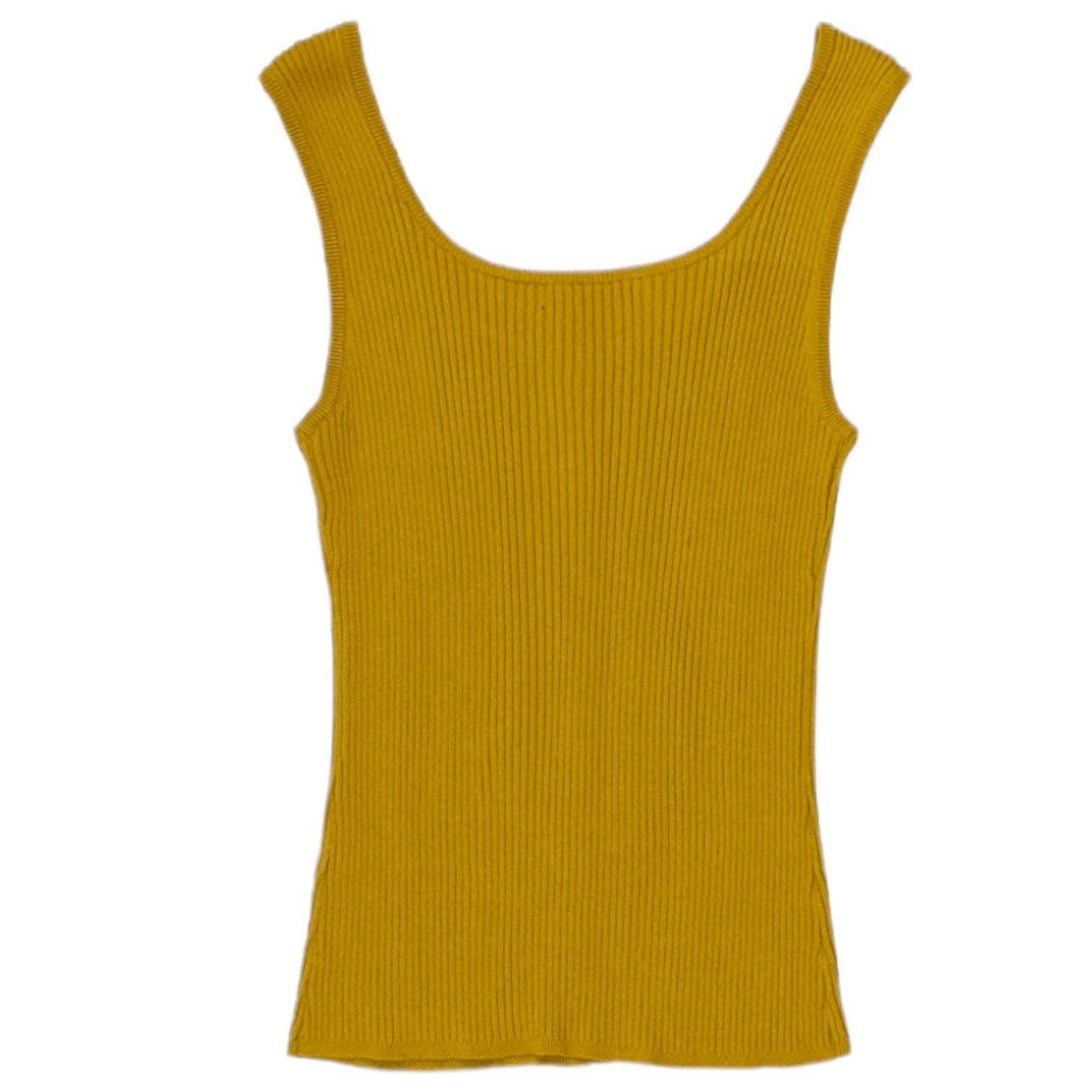 Karen Millen Mustard Skinny Rib Vest