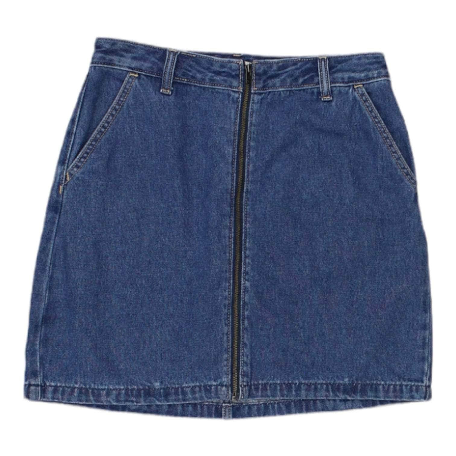 Hollister Blue Denim Zipped Mini Skirt