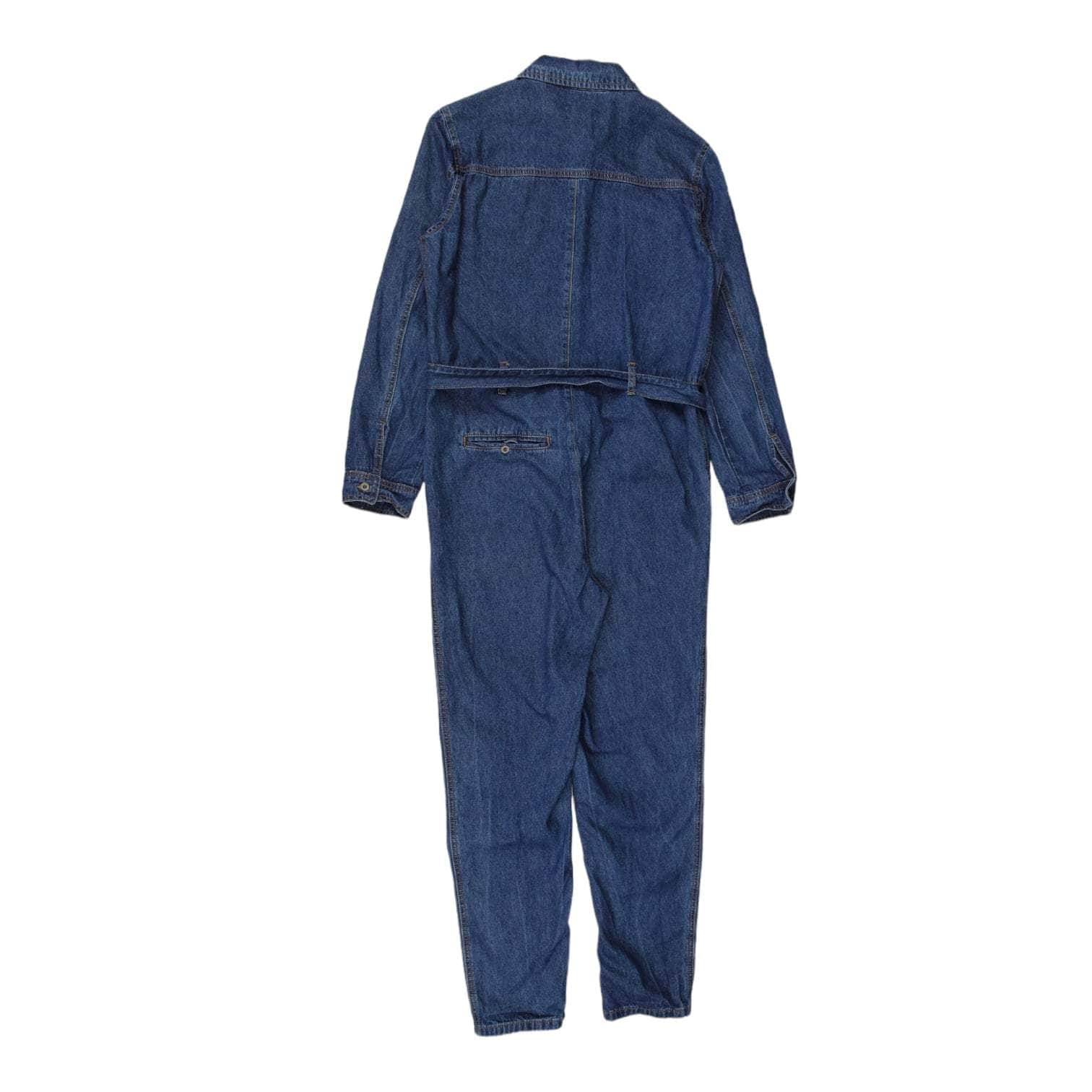 Hush Blue Zip-Up Denim Jumpsuit