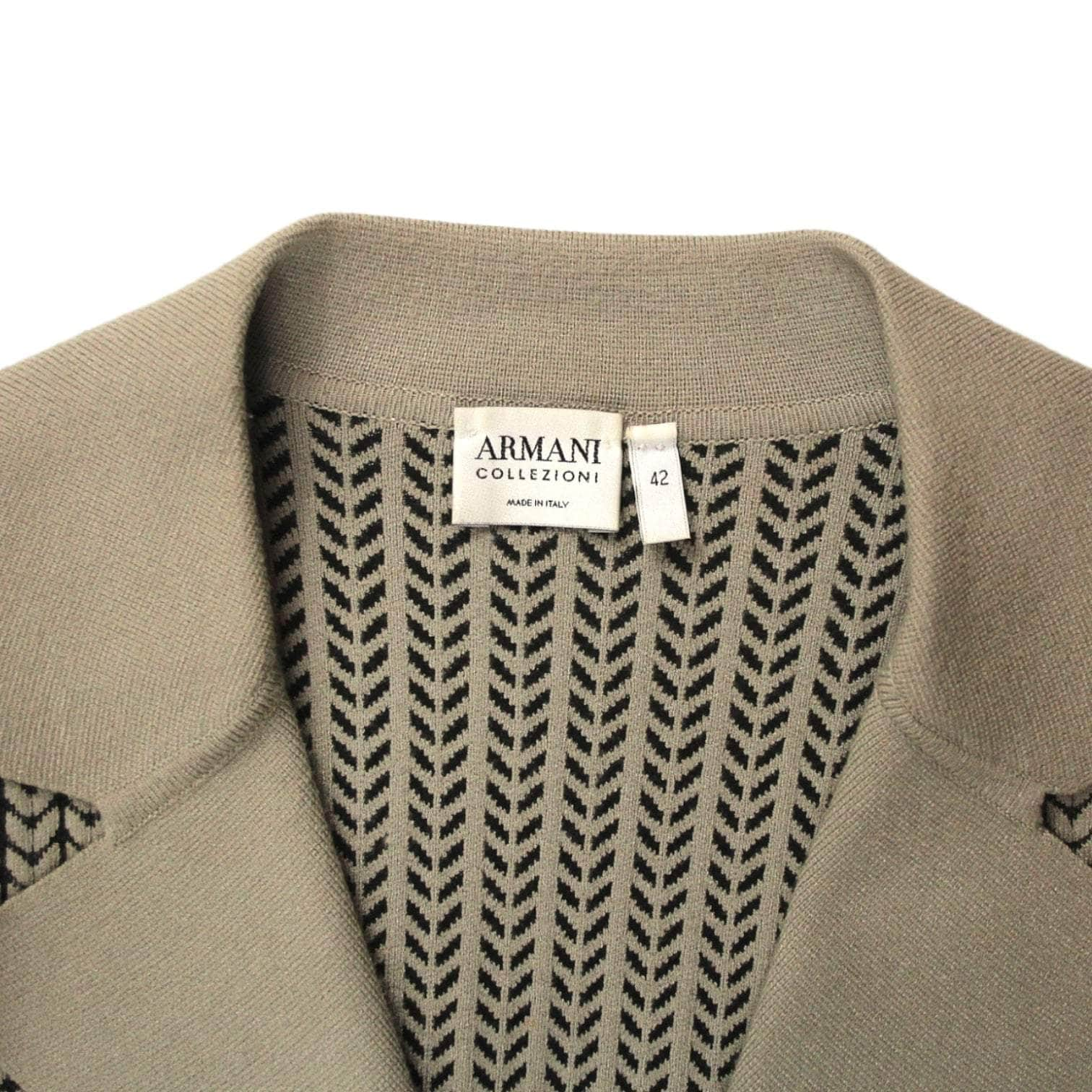 Armani Taupe Herringbone Knit Jacket