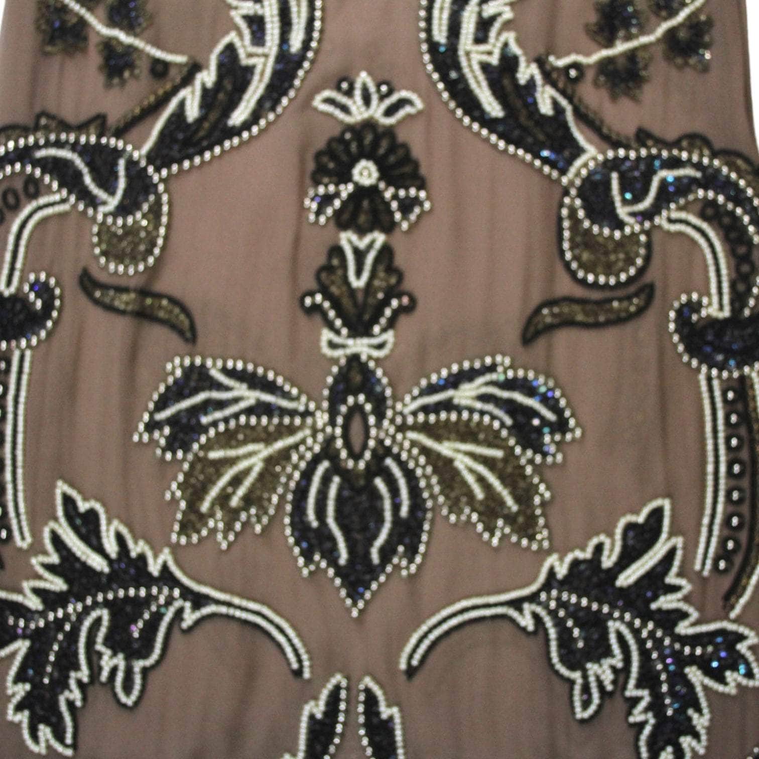 Vintage Brown Beaded & Sequinned Sheer Dress