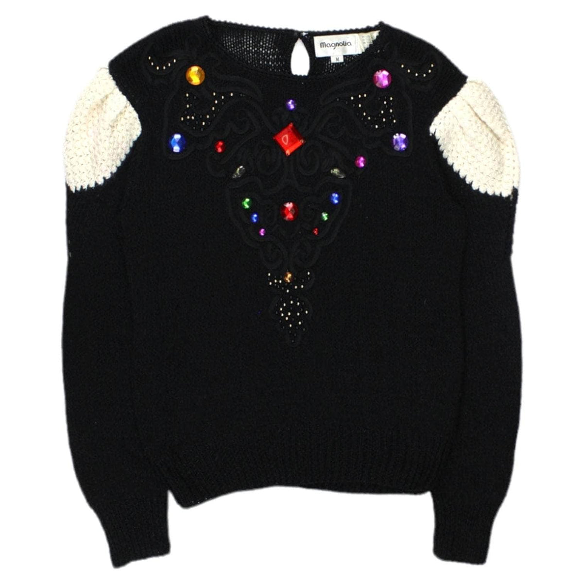 Vintage Magnolia Black With Rhinestones Jumper