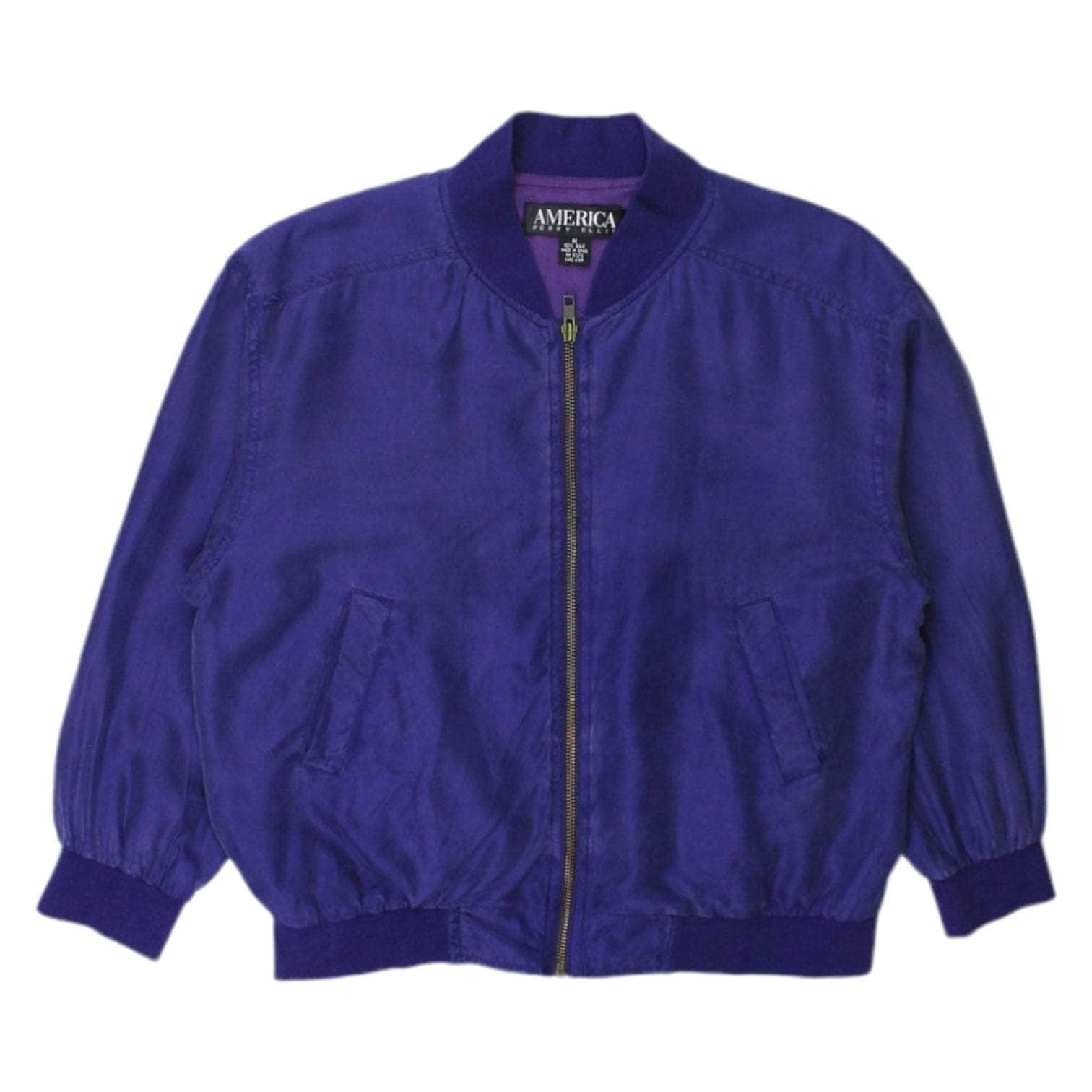 Vintage Perry Ellis Purple Silk Bomber | Shop from Crisis Online