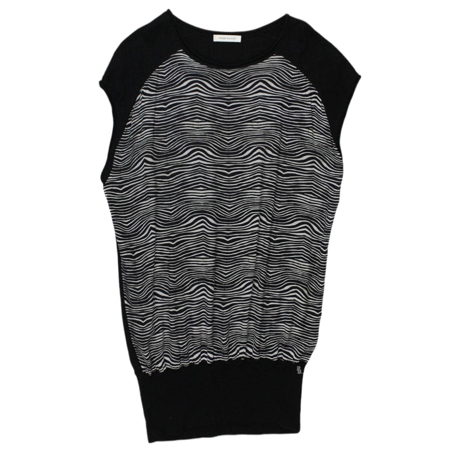 Pierre Balmain Black Zebra Print Knitwear