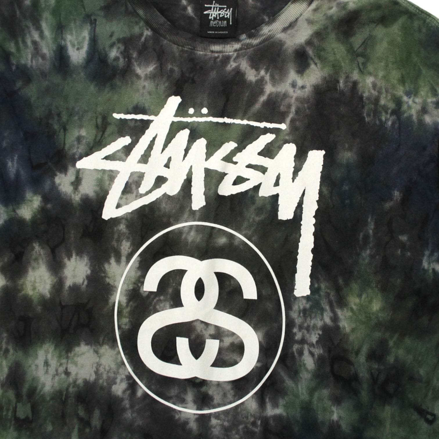 Stussy Green Tie Dye Logo T-Shirt