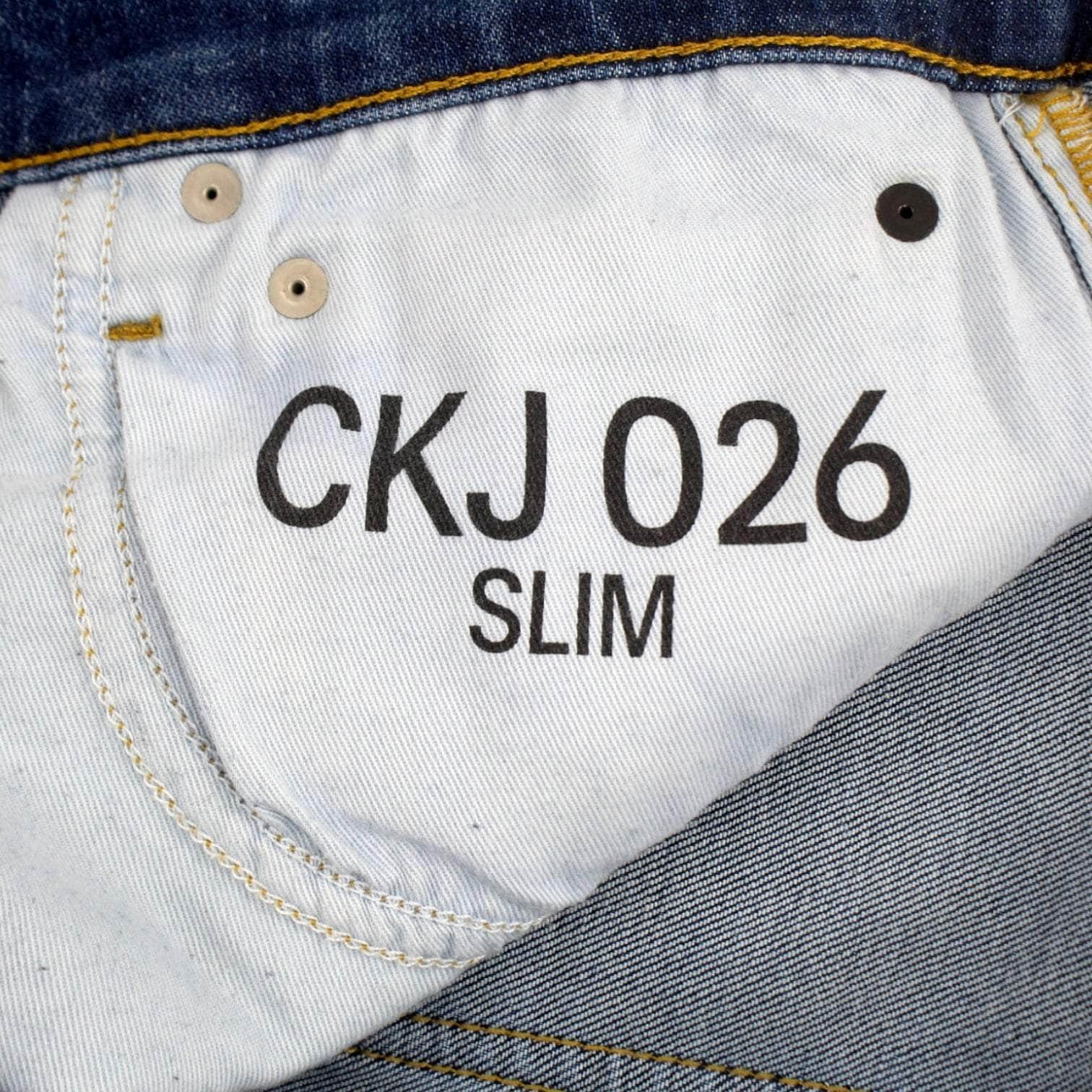Calvin Klein Blue Faded Straight Fit Jeans