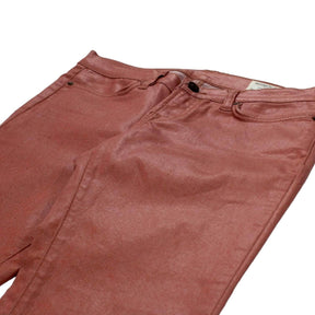 Allsaints Spitalfields Pink Coated Ankle Zip Jeans