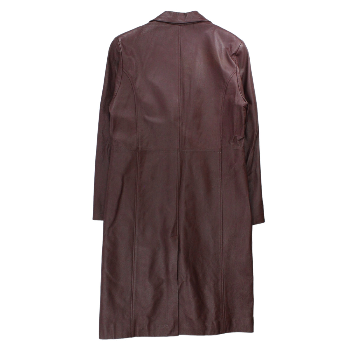 Paragon Maroon Full Length Leather Coat