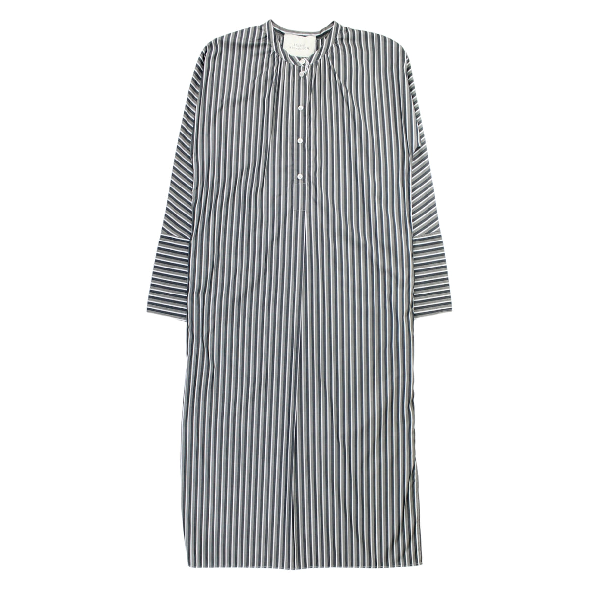 Studio Nicholson Green Striped Shirt Dress