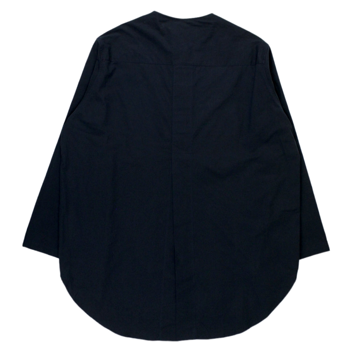 Studio Nicholson Dark Navy Collarless Shirt