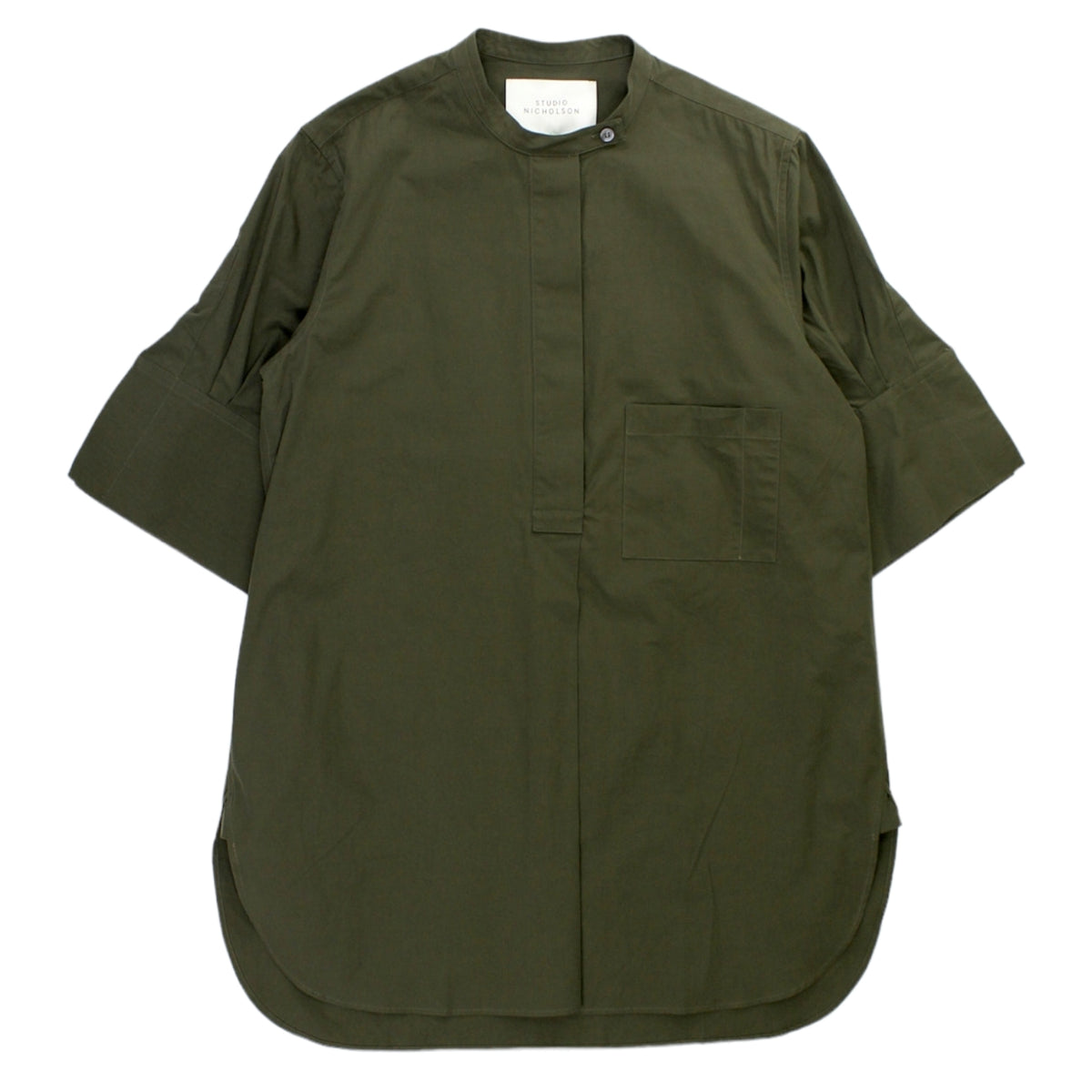 Studio Nicholson Olive Short Sleeve Cuff Shirt