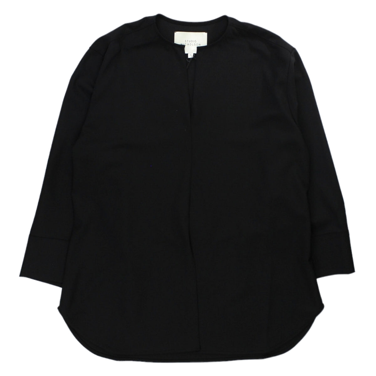 Studio Nicholson Black Split Sleeve Top