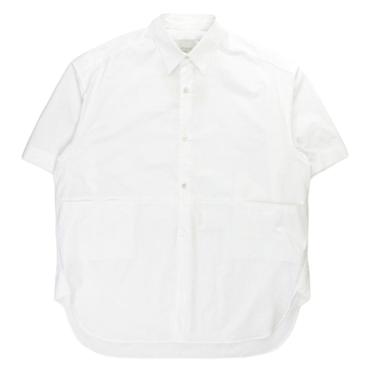 Studio Nicholson White Short Sleeve Pocket Shirt