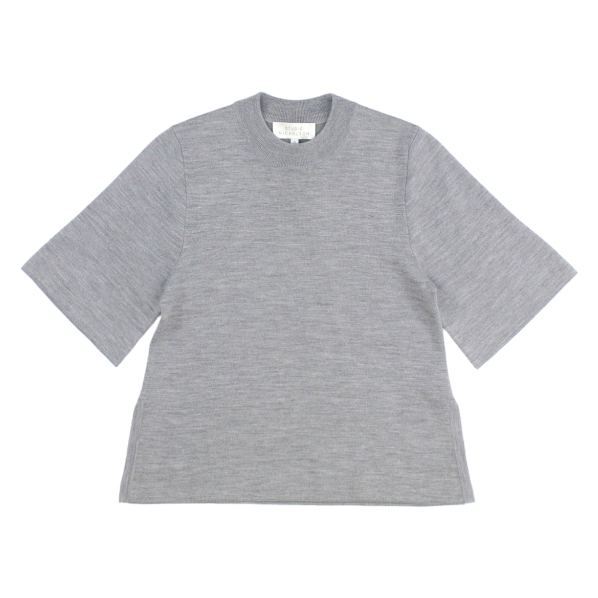 Studio Nicholson Grey Marl Short Sleeve Knit