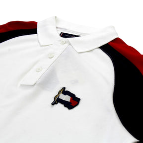 Tommy Hilfiger White Wavy Flag Polo Shirt