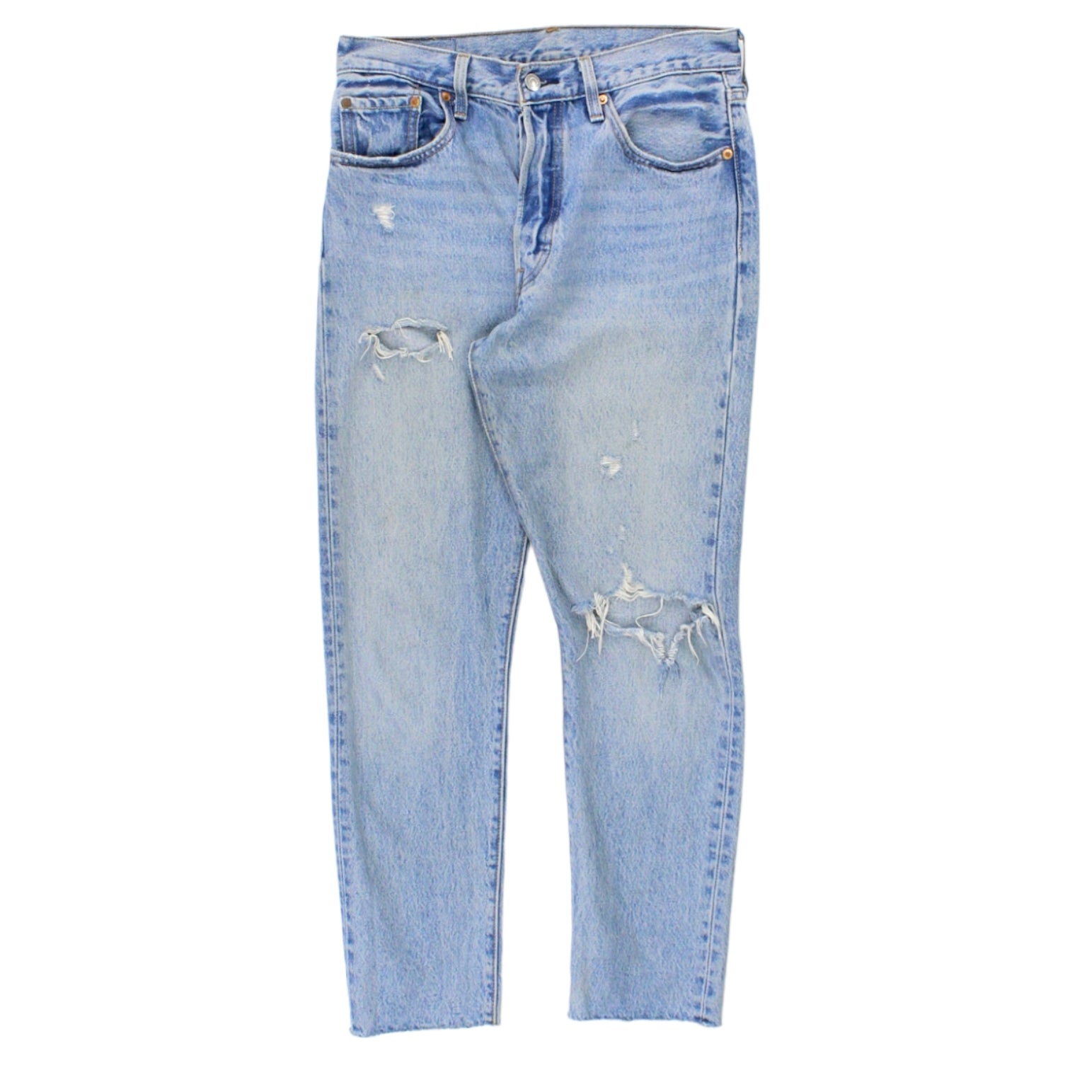 Levi's 501 Blue Distressed Jeans