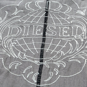 Diesel Navy Check With Embroidery Design Shirt