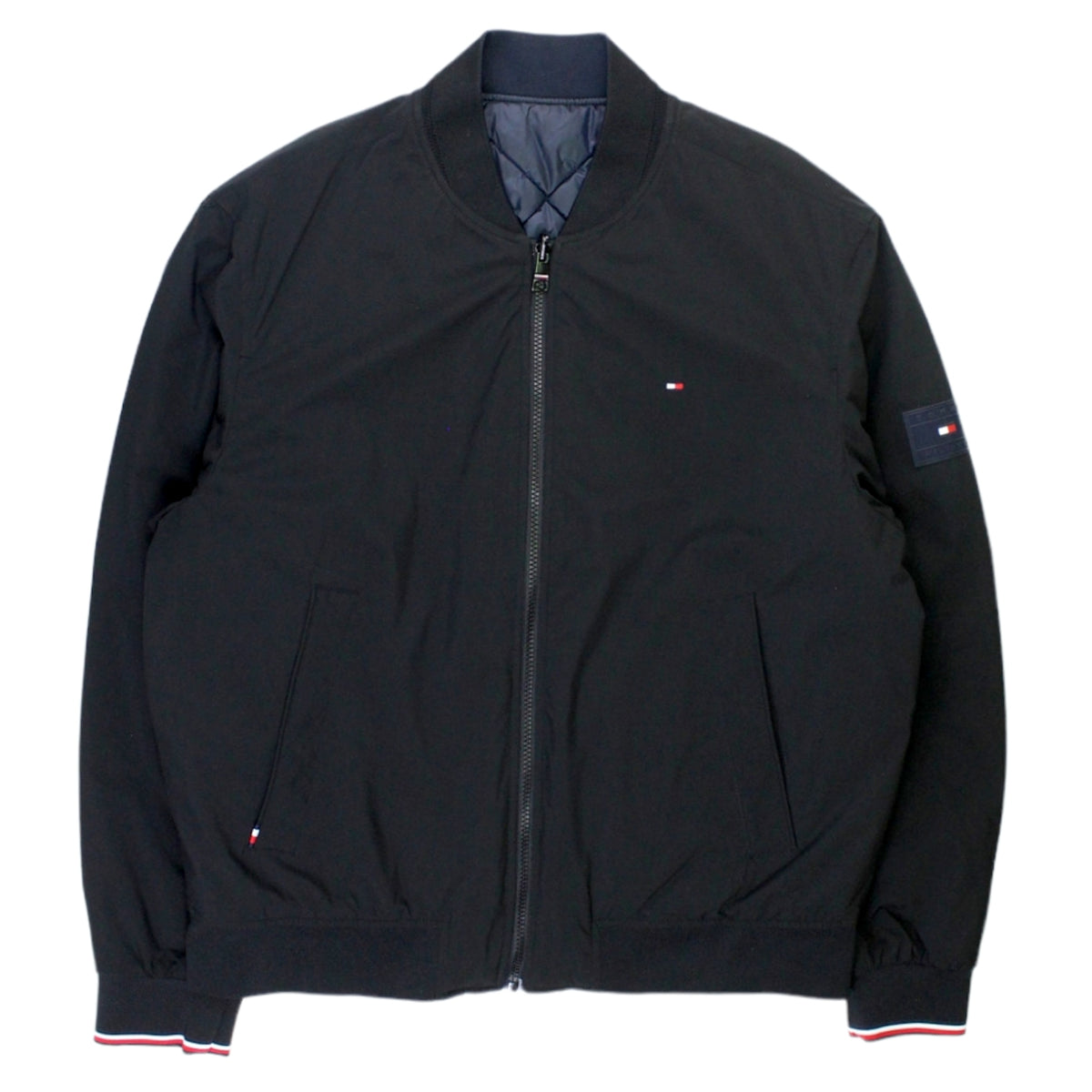 Black tommy hilfiger deals bomber jacket