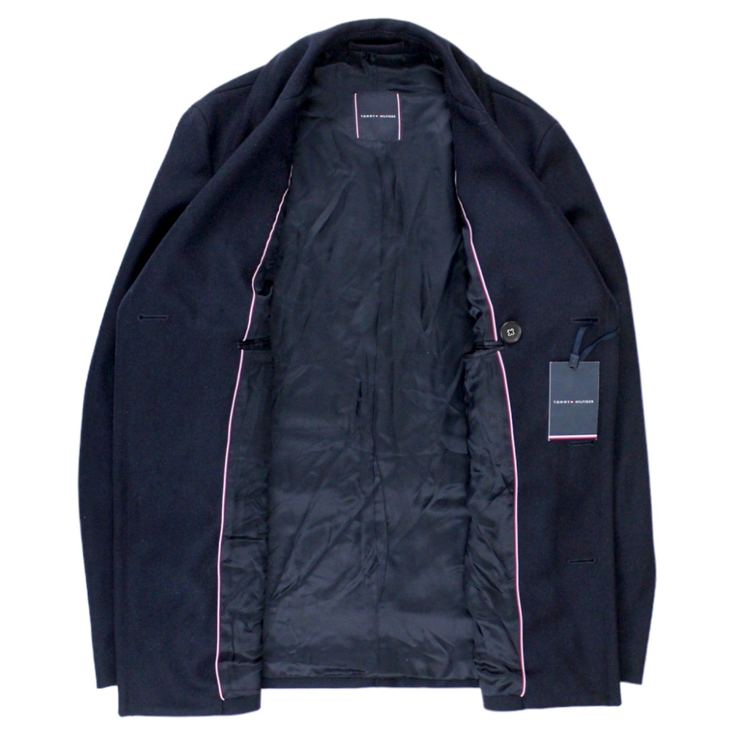 Tommy Hilfiger Navy Wool Pea Coat