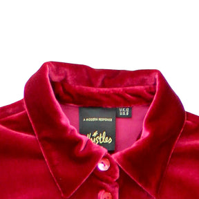 Vintage Whistles Pink Fitted Velvet Shirt