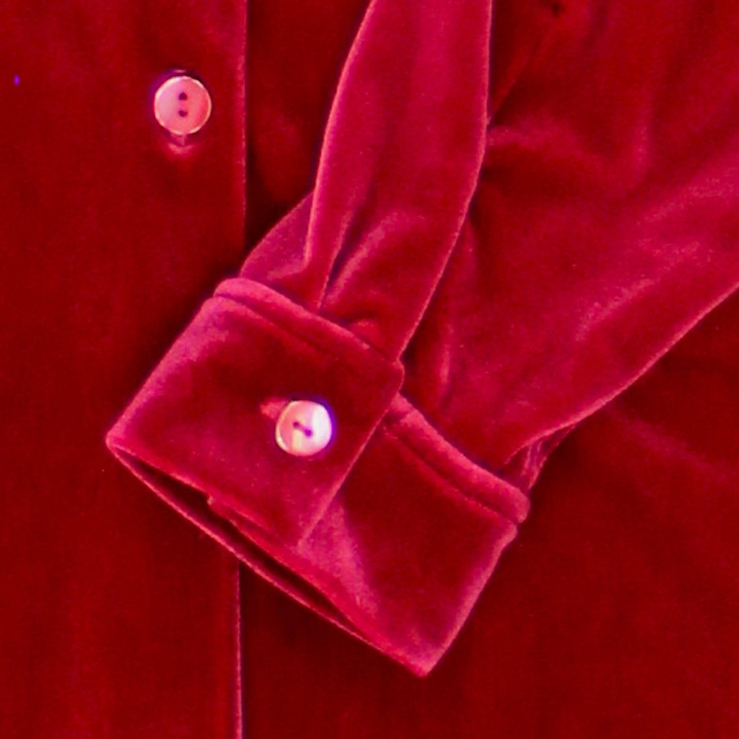 Vintage Whistles Pink Fitted Velvet Shirt