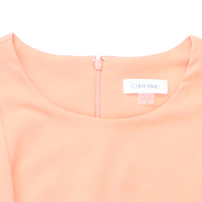 Calvin Klein Peach Fitted Crepe Dress