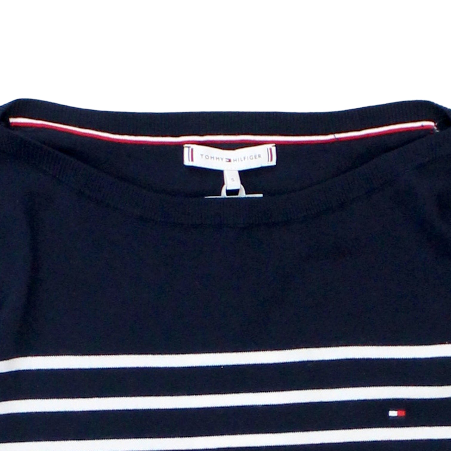 Tommy Hilfiger Navy & White Breton Top