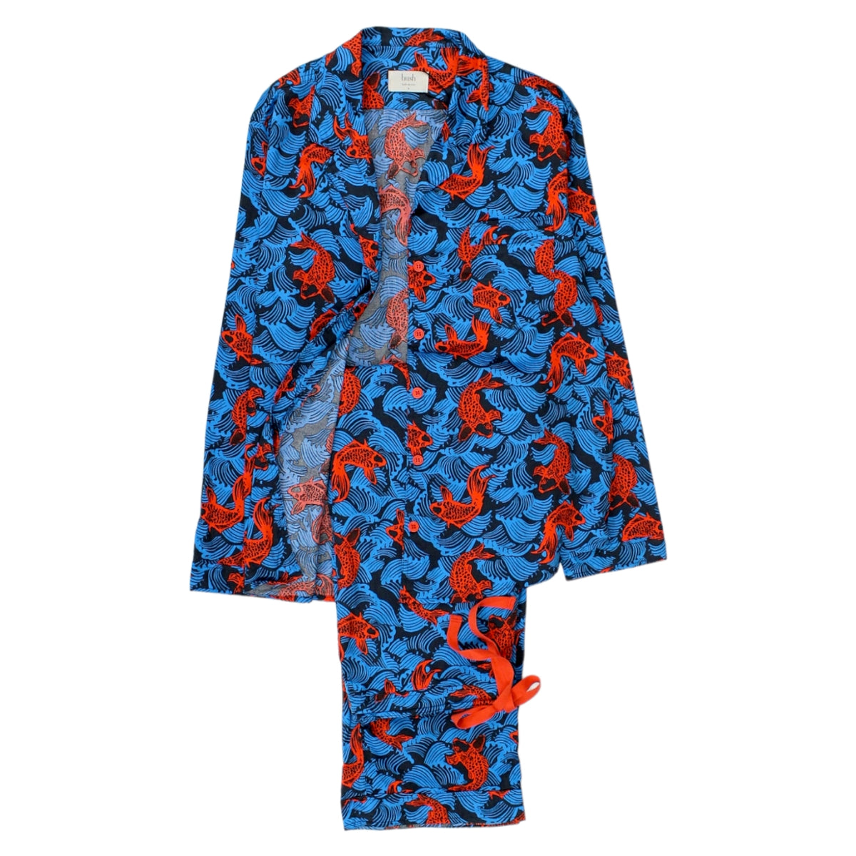 Hush Blue/Orange Fish Print Pyjamas