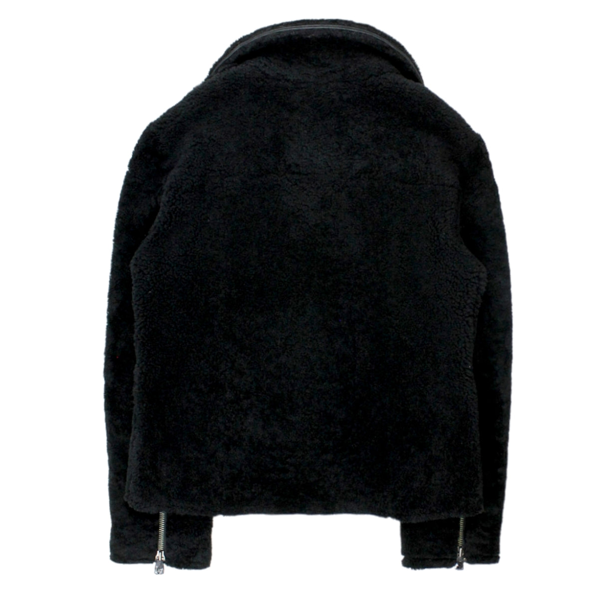 Hush Black Leather Shearling Biker Style Jacket