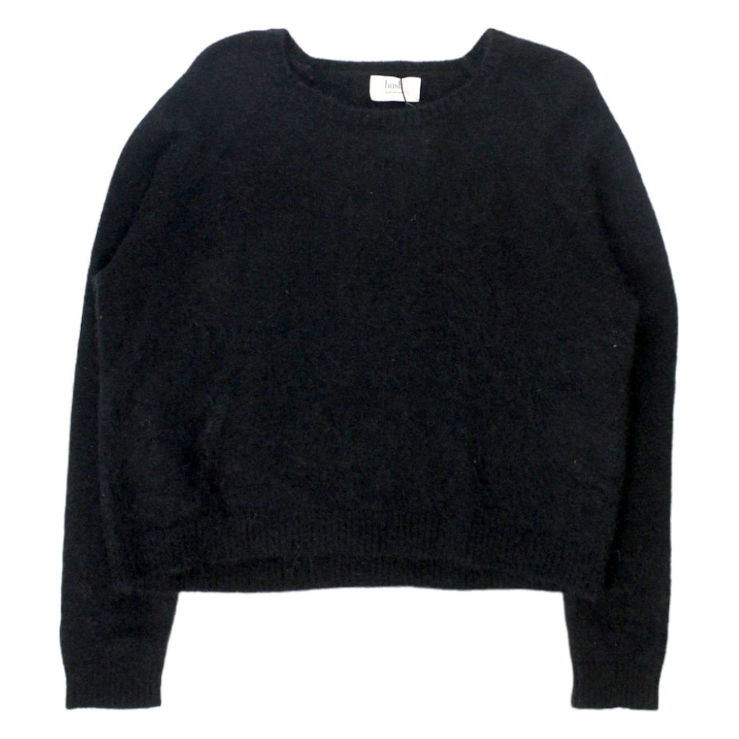 Hush Black Fluffy Cropped Jumper | Shop from Crisis Online