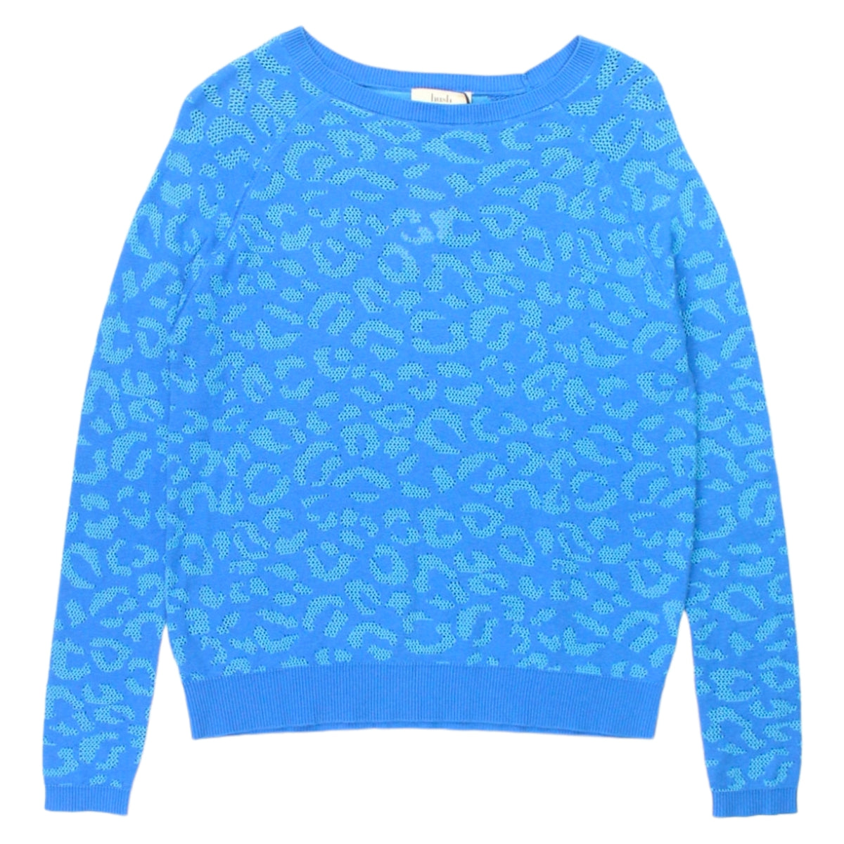 Hush Blue Leopard Jacquard Jumper