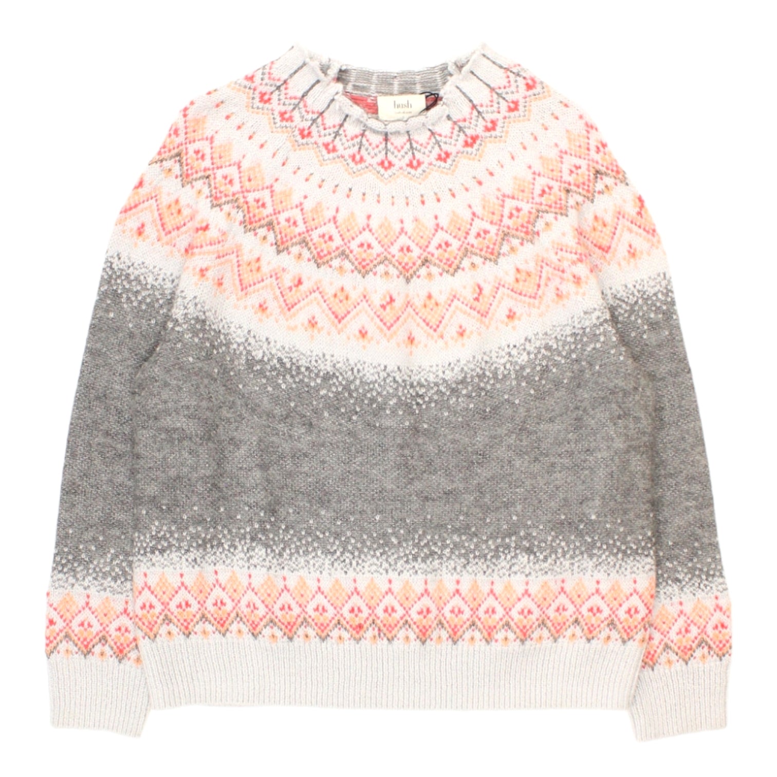 Hush Grey Fair Isle Style Jumper Shop from Crisis Online