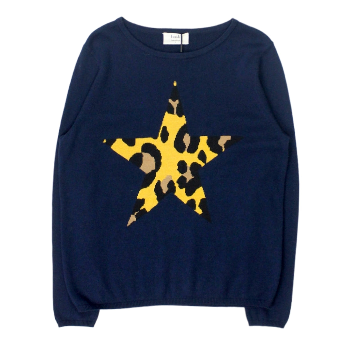 Hush Navy Leopard Star Jumper