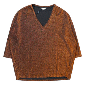 Hush Copper Glitter V-Neck Top