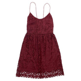 Hush Wine Star Lace Midi Dress