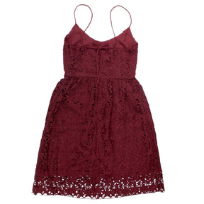 Hush Wine Star Lace Midi Dress