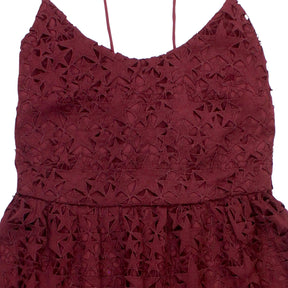 Hush Wine Star Lace Midi Dress