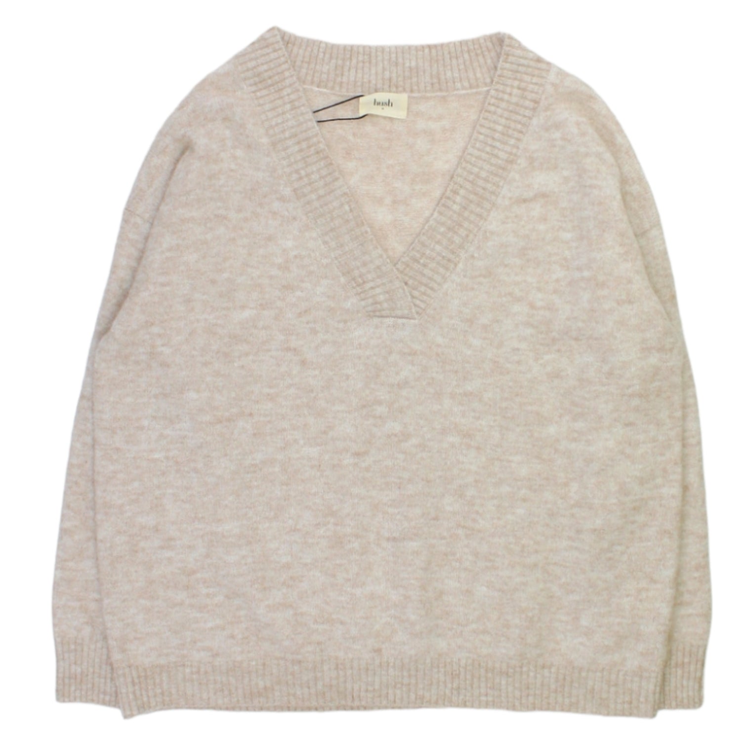 Hush Oatmeal Deep V-Jumper