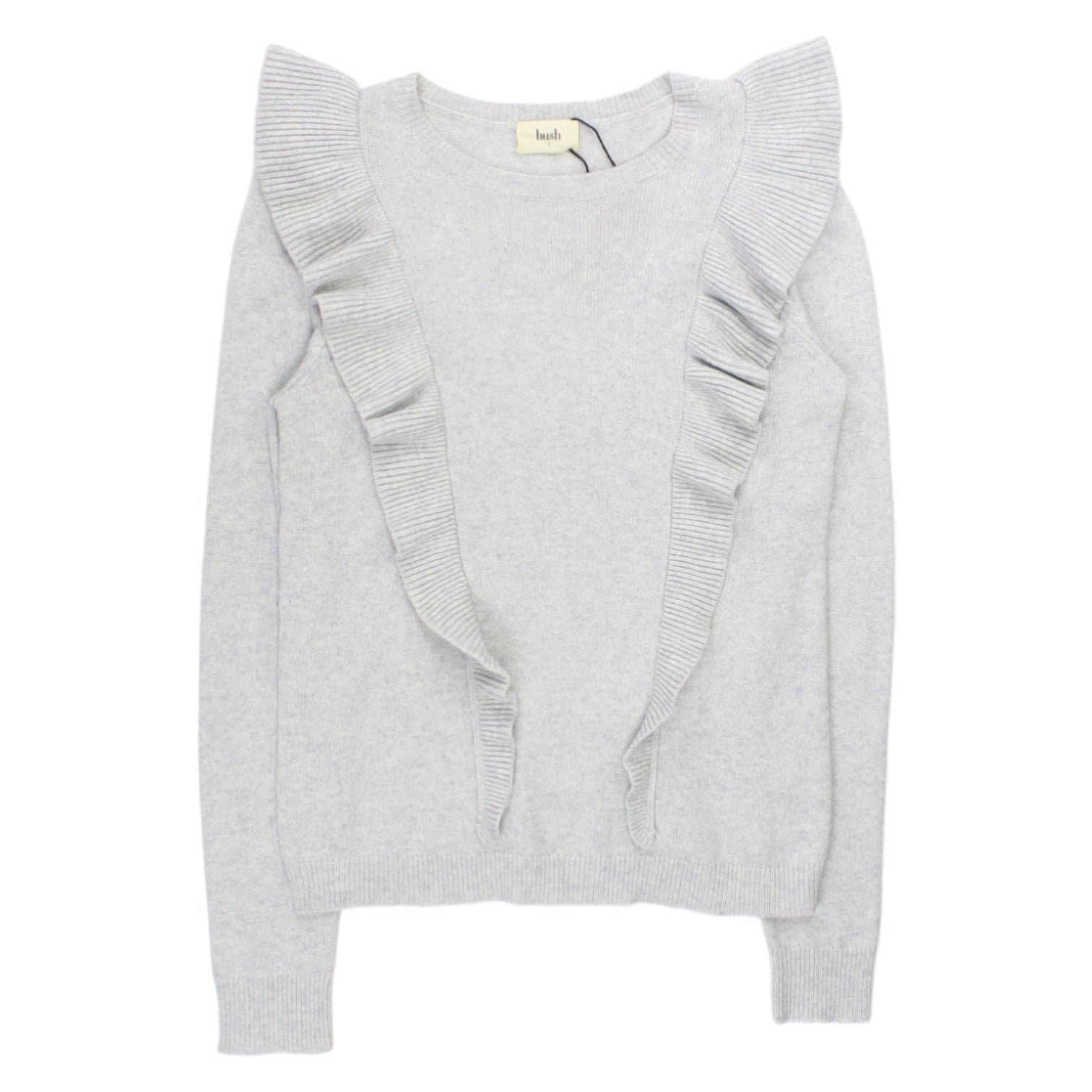 Hush Grey Marl Frilled Jumper